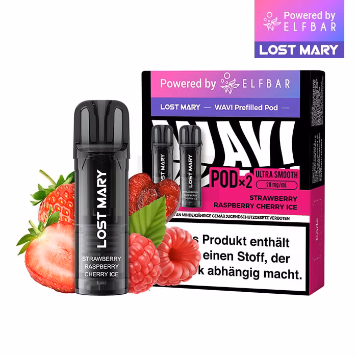 Lost Mary - Wavi - Prefilled Pods - Strawberry Raspberry Cherry Ice - 20mg