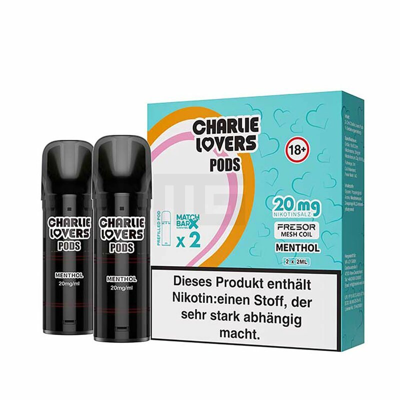 Charlie Lovers - Prefilled Pods - 2ml - 2er Pack - Menthol 20mg