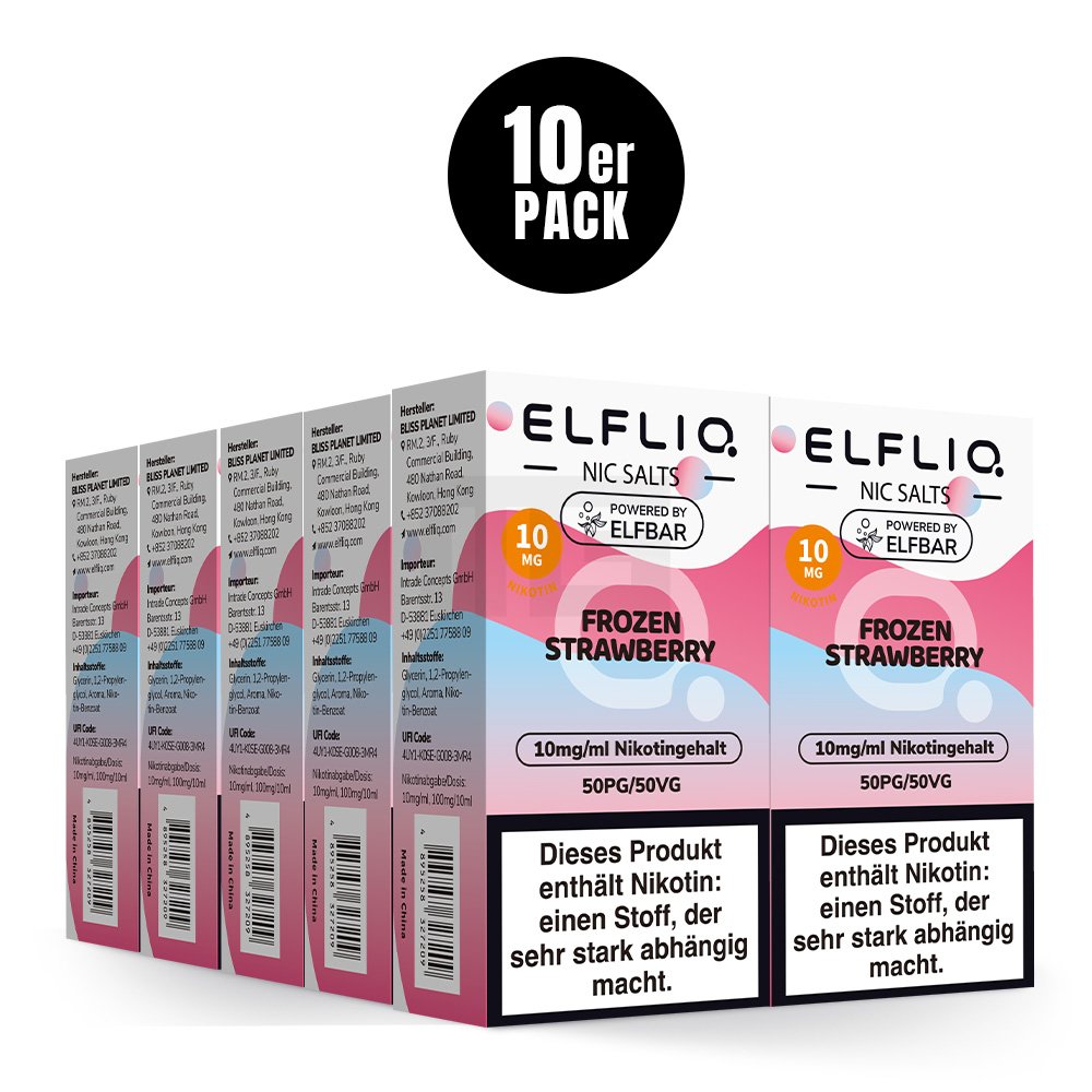 Elfbar - ElfLiq - 10ml - Frozen Strawberry | Nikotinsalz-Stärke : 10mg