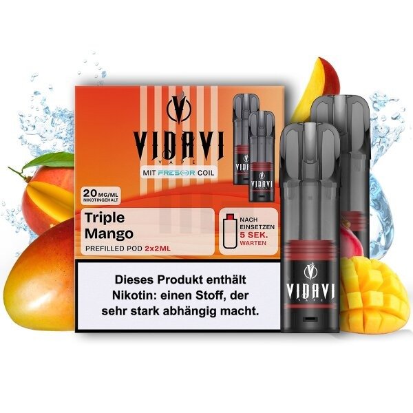 VIDAVI - Prefilled Pod - 2ml - 2er Pack - Triple Mango VIDAVI - Prefilled Pod - 2ml - 2er Pack - Triple Mango