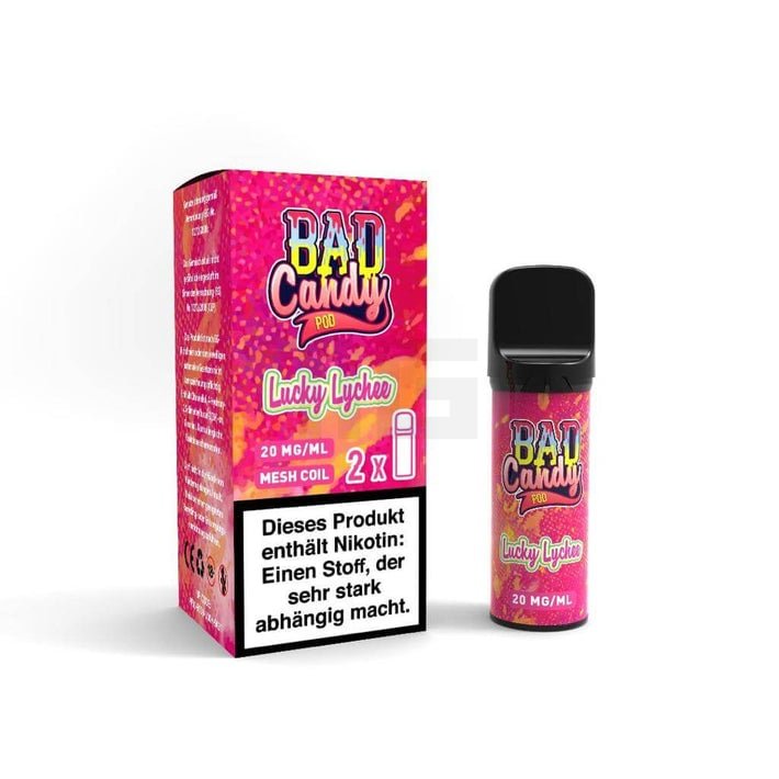 Bad Candy - Prefilled Pod - 2er Pack - Lucky Lychee | Nikotinsalz-Stärke : 20mg | Paketgröße : 1er Packung