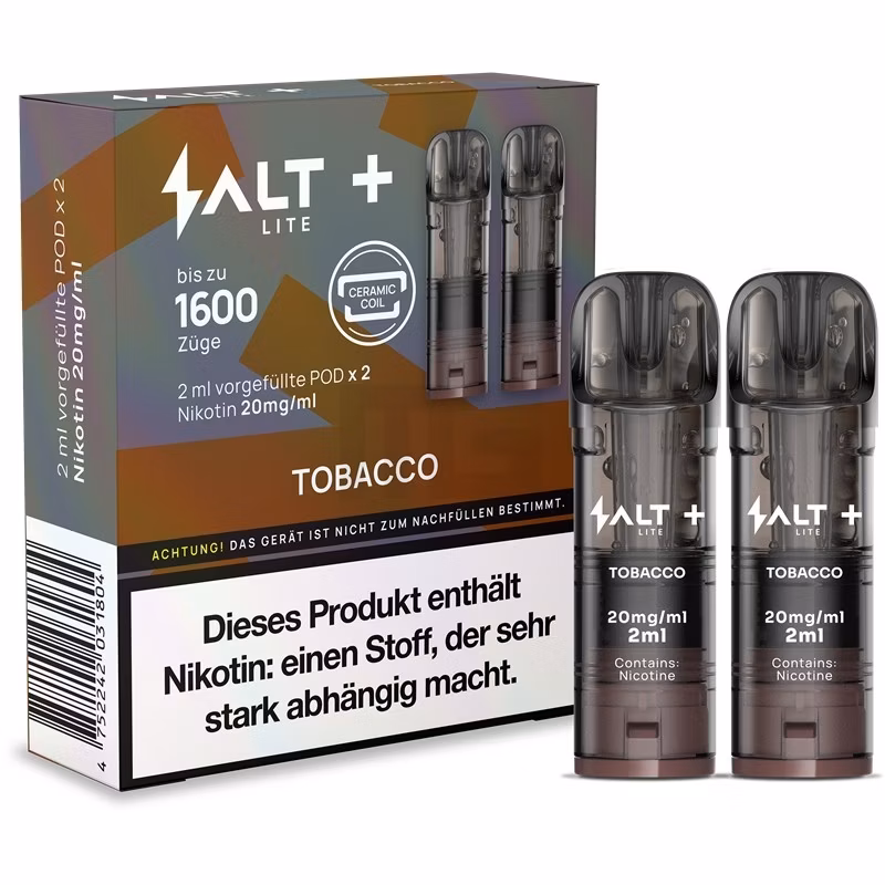 Salt - Plus Lite - Prefilled Pod - 2ml - 2er Pack - Tobacco Salt - Plus Lite - Prefilled Pod - 2ml - 2er Pack - Tobacco