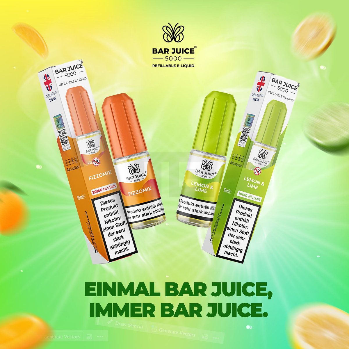 Bar Juice - 5000 - Watermelon Strawberry Kiwi | Inhalt : 10ml | Nikotinsalz-Stärke : 20mg | Paketgröße : 1er Packung