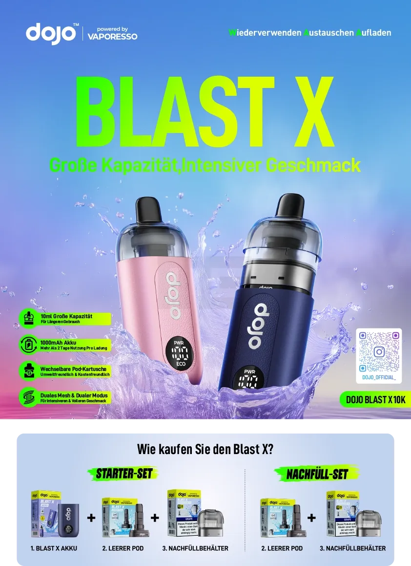 Vaporesso - Dojo Blast X - A3 Poster - 4/0 farbig