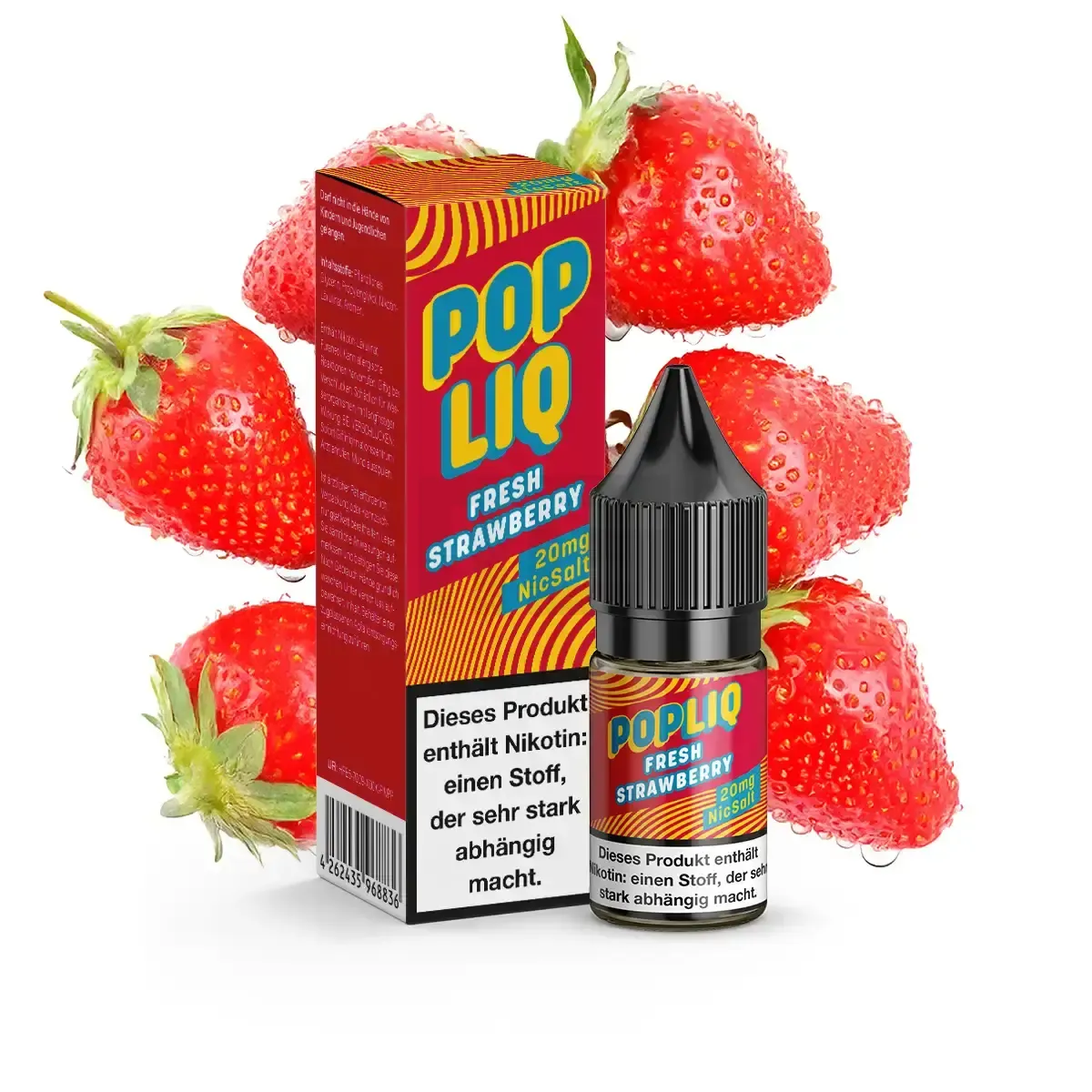 PopLiq Nikotinsalz-Liquid Fresh Strawberry 10ml 20mg PopLiq Nikotinsalz-Liquid Fresh Strawberry 10ml 20mg