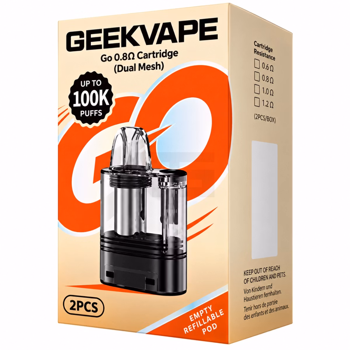 Geekvape GO Pod Tank Verdampfer 0.8Ohm 10ml 2er Paket Geekvape GO Pod Tank Verdampfer 0.8Ohm 10ml 2er Paket