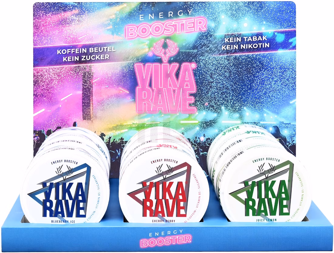 Vika Rave - Koffein Pouches - Blueberry Ice - 50mg Vika Rave - Koffein Pouches - Blueberry Ice - 50mg