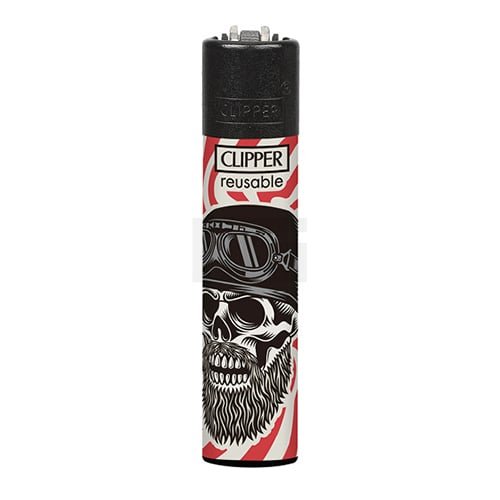 Clipper - Feuerzeug - Hipster Skull - 4v4 - wiederverwendbar