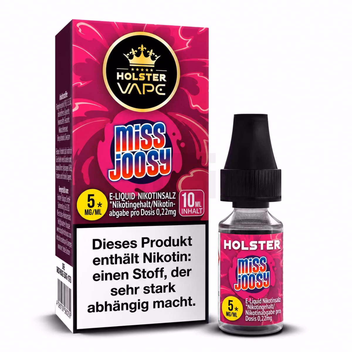 Holster - Nikotinsalzliquids - 10ml - Miss Joosy | Inhalt : 10ml | Nikotinsalz-Stärke : 5mg | Paketgröße : 1er Packung
