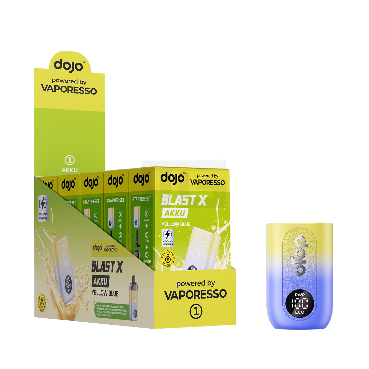 Vaporesso - Dojo Blast X - Basisgerät - Yellow Blue (Limited Edition) Starter-Set, Vaporesso, Yellow-Blue, Battery, Pod