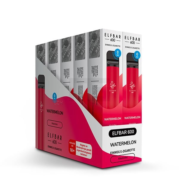 Nikotinfrei - Elfbar - 600 Einweg E-Zigarette - Watermelon - 0mg
