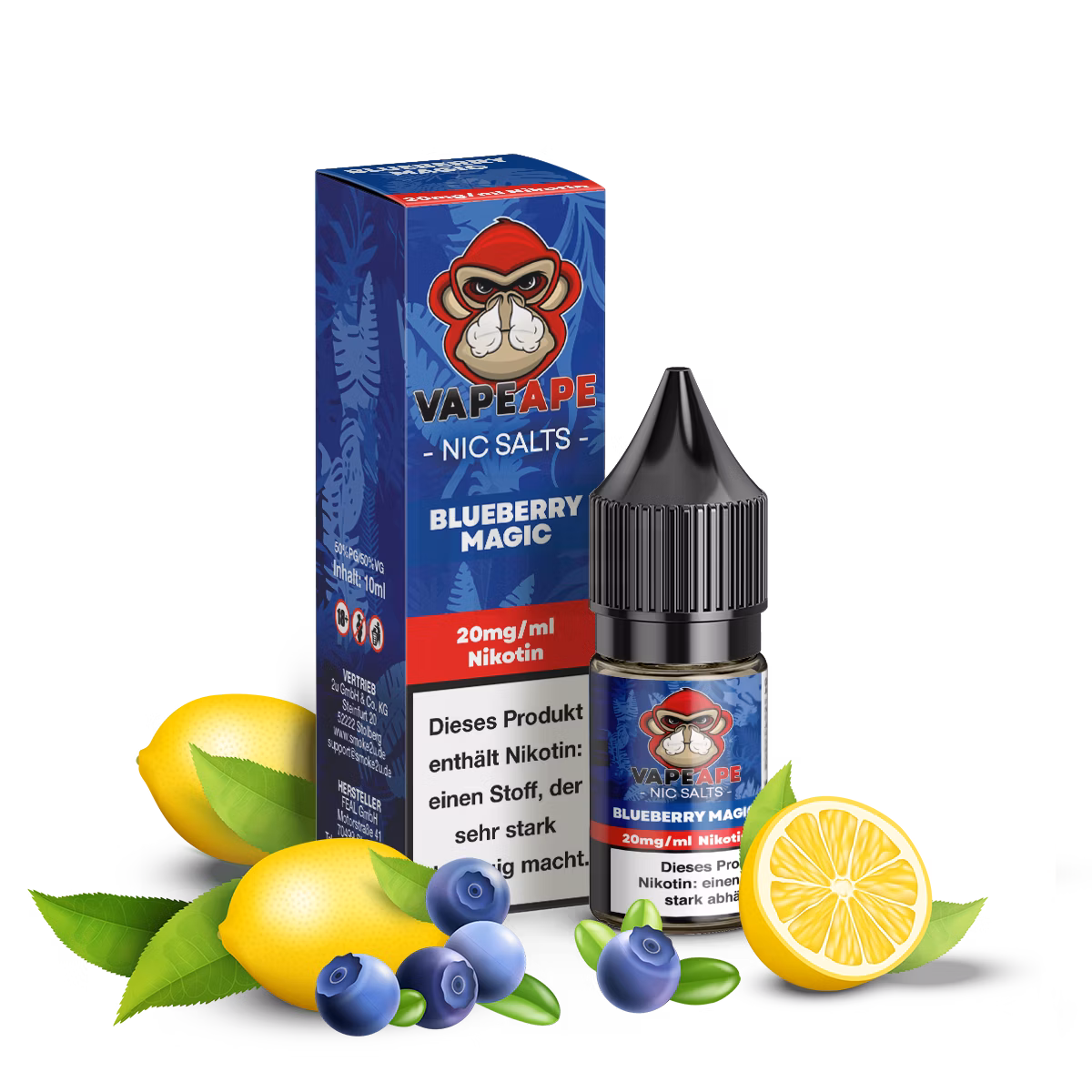VapeApe - Nikotinsalz-Liquid - 10ml - Blueberry Magic | Nikotinsalz-Stärke : 20mg VapeApe - Nikotinsalz-Liquid - 10ml - Blueberry Magic | Nikotinsalz-Stärke : 20mg