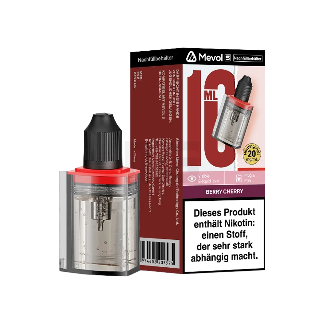 Mevol - S - Nachfüllbehälter - 10ml - Berry Cherry - 20mg