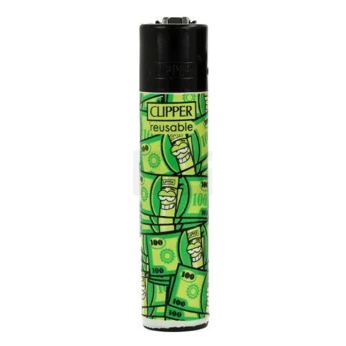 clipper-feuerzeug-mone-1v4-wiederverwendbar Clipper - Feuerzeug - Mix Pattern 1v4 Money - wiederverwendbar