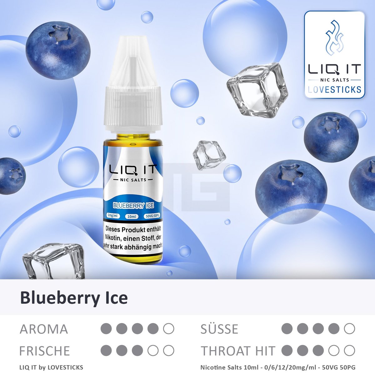 LIQ IT - Nikotinsalz-Liquid - 10ml - Blueberry Ice - 20mg