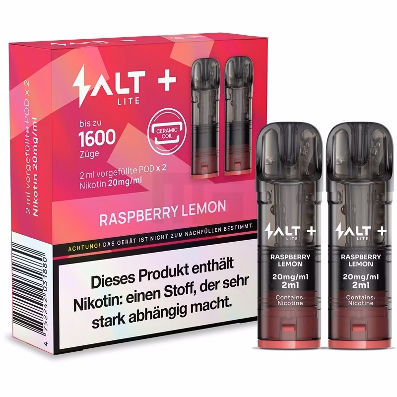 Salt - Plus Lite - Prefilled Pod - 2ml - 2er Pack - Raspberry Lemon Salt - Plus Lite - Prefilled Pod - 2ml - 2er Pack - Raspberry Lemon