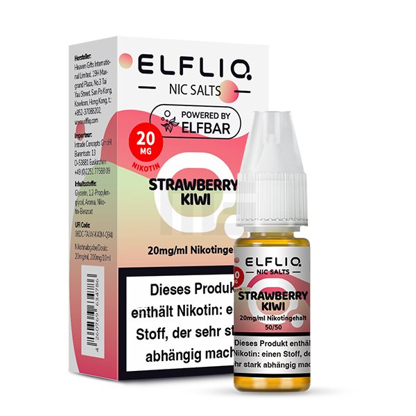 Elfbar - ElfLiq - 10ml - Strawberry Kiwi | Nikotinsalz-Stärke : 20mg Elfbar - ElfLiq - 10ml - Strawberry Kiwi | Nikotinsalz-Stärke : 20mg