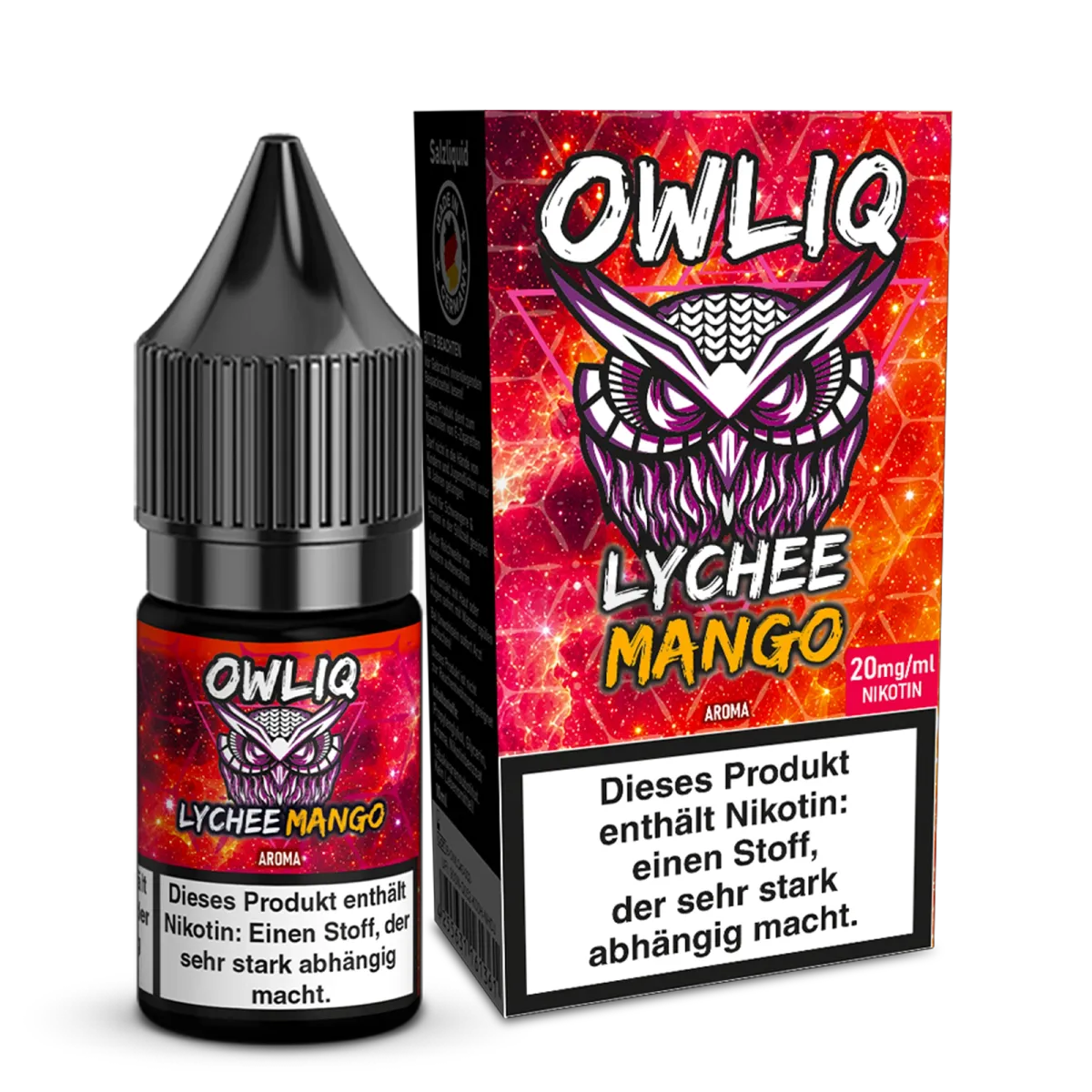 OWL - Owliq - 10ml - Lychee Mango | Nikotinsalz-Stärke : 20mg OWL - Owliq - 10ml - Lychee Mango | Nikotinsalz-Stärke : 20mg