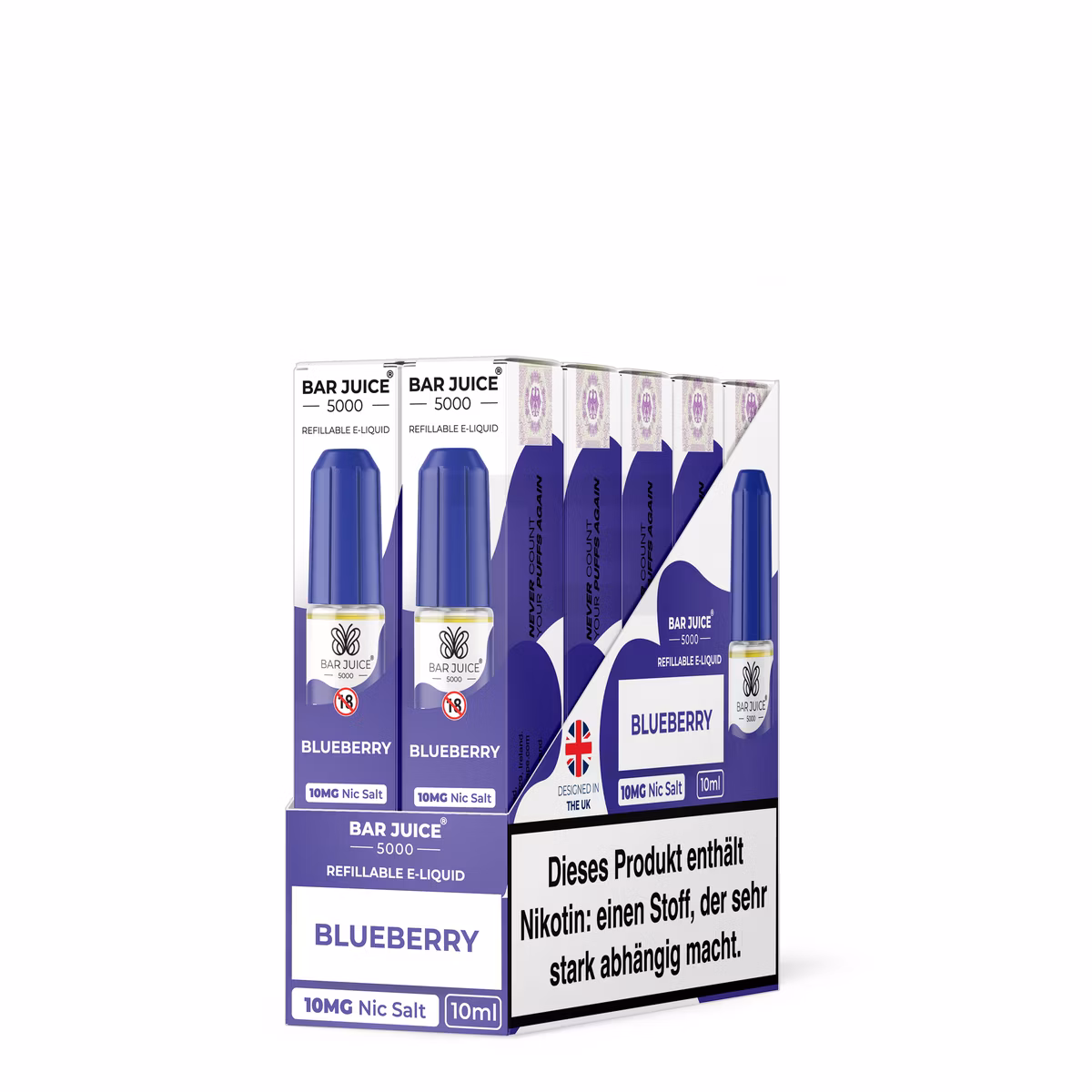 Bar Juice - 5000 - Blueberry | Inhalt : 10ml | Nikotinsalz-Stärke : 10mg | Paketgröße : 1er Packung Bar Juice - 5000 - Blueberry | Inhalt : 10ml | Nikotinsalz-Stärke : 10mg | Paketgröße : 1er Packung