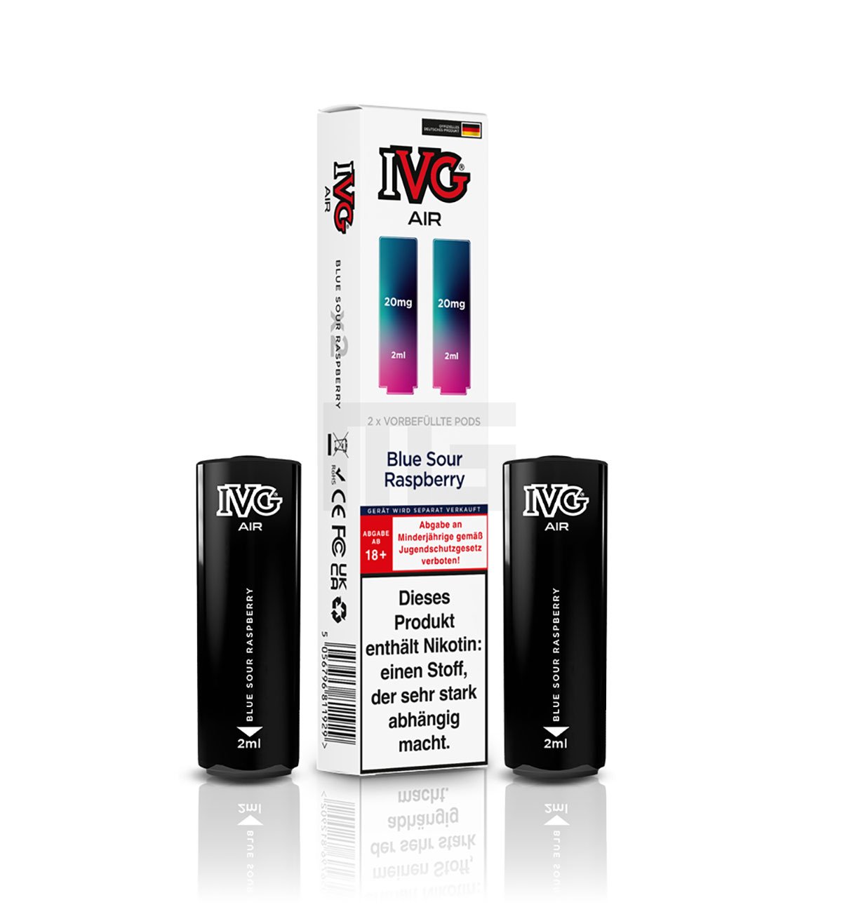 IVG - AIR - Prefilled Pod - 2ml - Blueberry Sour Raspberry | Nikotinsalz-Stärke : 20mg | Paketgröße : 1er Packung IVG - AIR - Prefilled Pod - 2ml - Blueberry Sour Raspberry | Nikotinsalz-Stärke : 20mg | Paketgröße : 1er Packung