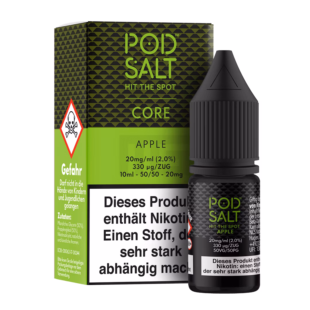 Apple_BoxBottle_20mg Pod Salt - Core - Apple - Nikotinsalz-Liquid - 10ml - 20mg
