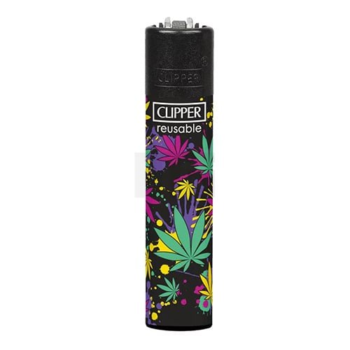 clipper-feuerzeug-neon-leaves-1v4-wiederverwendbar Clipper - Feuerzeug - Neon Leaves - 1v4 - wiederverwendbar