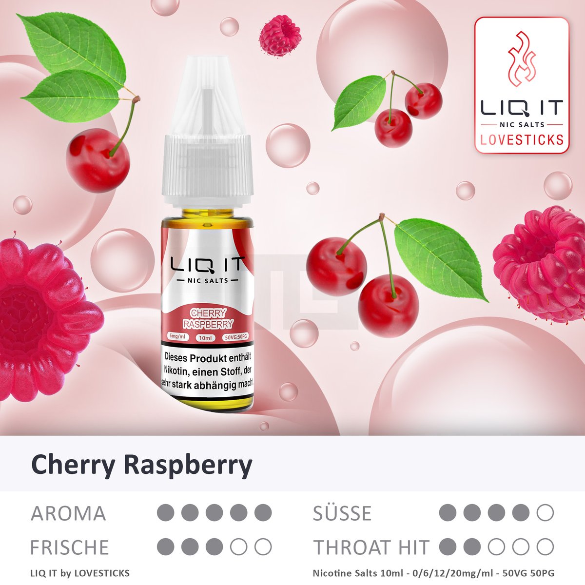 Cherry-RaspberryT1fc9Ya4MjxMJ LIQ IT - Nikotinsalz-Liquid - 10ml - Cherry Raspberry - 6mg