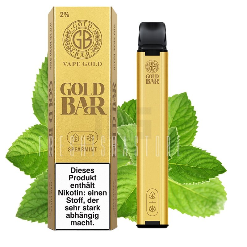 Goldbar - Einweg E - Zigarette - Spearmint - 20mg