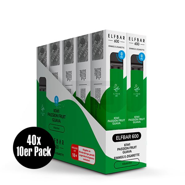 Nikotinfrei - Elfbar - 600 Einweg E-Zigarette - Kiwi Passion Fruit Guava - 0mg Nikotinfrei - Elfbar - 600 Einweg E-Zigarette - Kiwi Passion Fruit Guava - 0mg