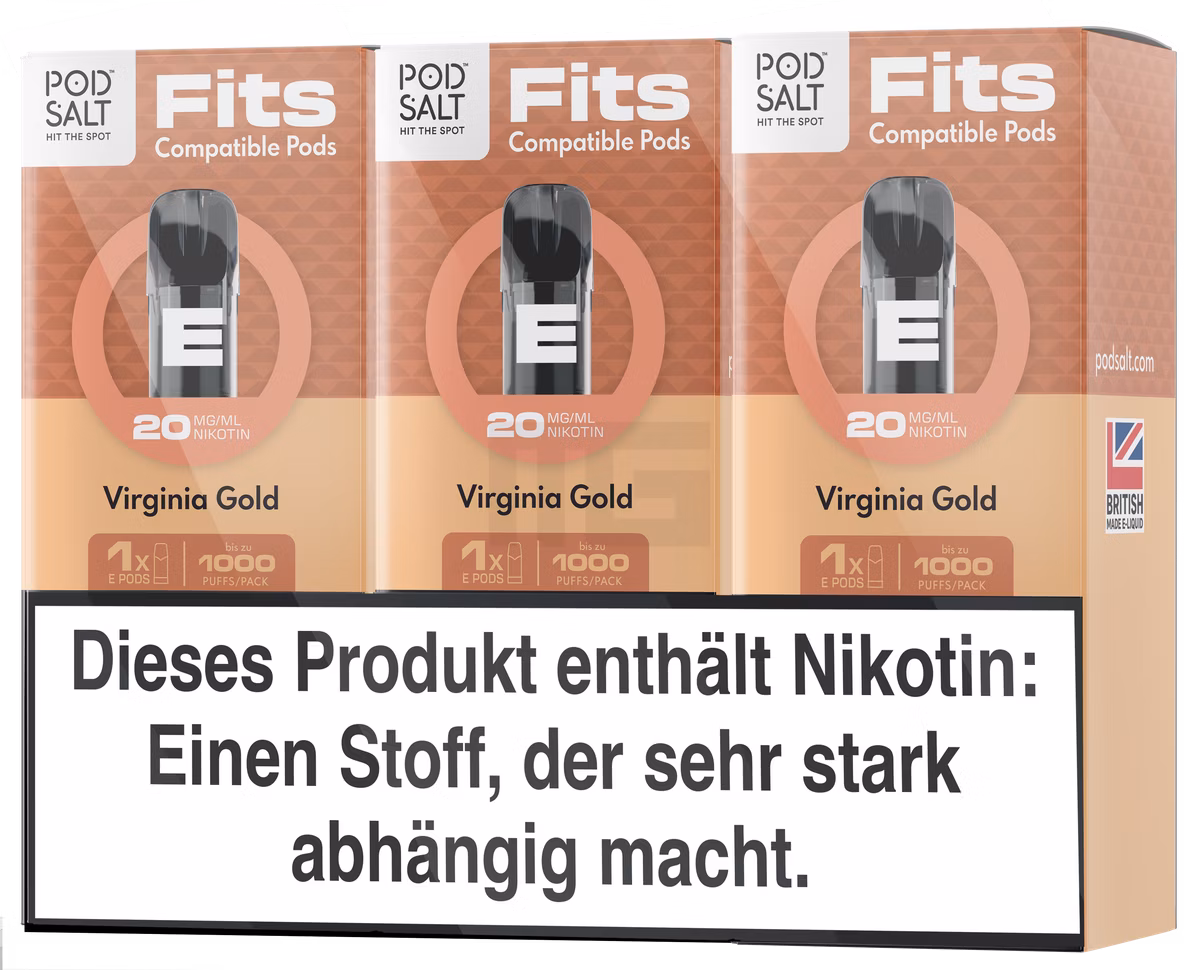 Pod Salt - Fits - Prefilled Pod - Virginia Gold - 20mg - 2ml - 3er Pack