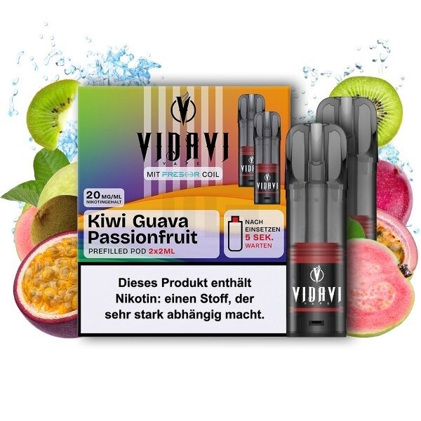 VIDAVI - Prefilled Pod - 2ml - 2er Pack - Kiwi Passionsfrucht Guave VIDAVI - Prefilled Pod - 2ml - 2er Pack - Kiwi Passionsfrucht Guave