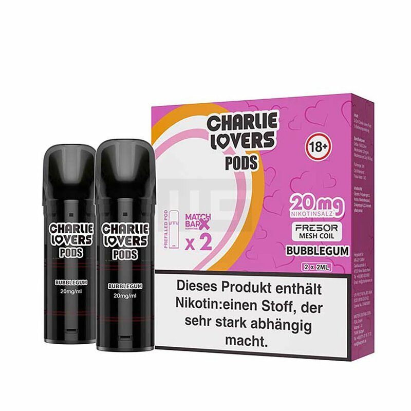 Charlie Lovers - Prefilled Pods - 2ml - 2er Pack - Bubblegum 20mg