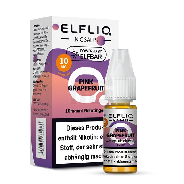 elfbar-elfliq-pink-grapefruit-nikotinsalz-liquid-6 Elfbar - ElfLiq - 10ml - Pink Grapefruit | Nikotinsalz-Stärke : 10mg