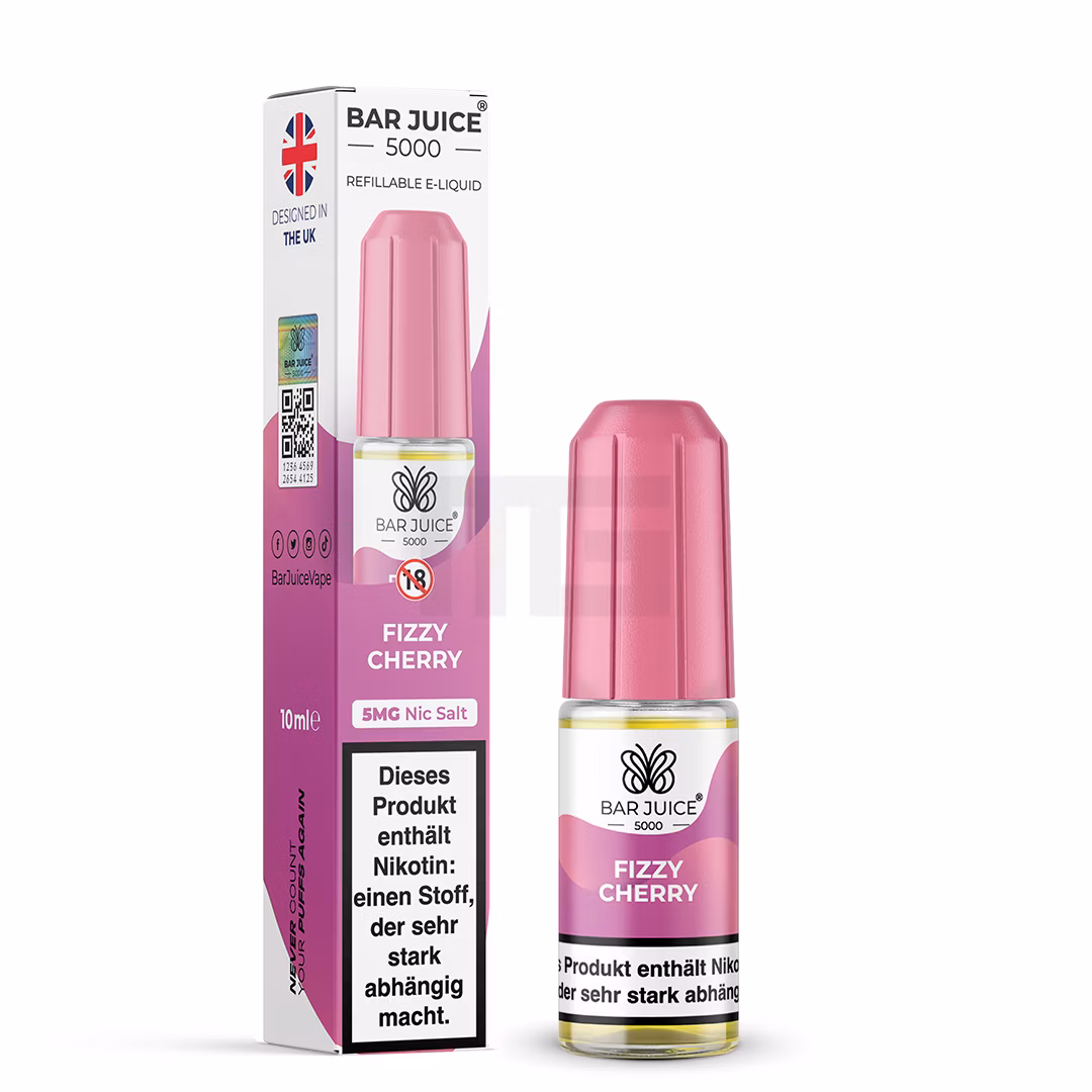 Bar Juice - 5000 - Fizzy Cherry | Inhalt : 10ml | Nikotinsalz-Stärke : 5mg | Paketgröße : 1er Packung Bar Juice - 5000 - Fizzy Cherry | Inhalt : 10ml | Nikotinsalz-Stärke : 5mg | Paketgröße : 1er Packung