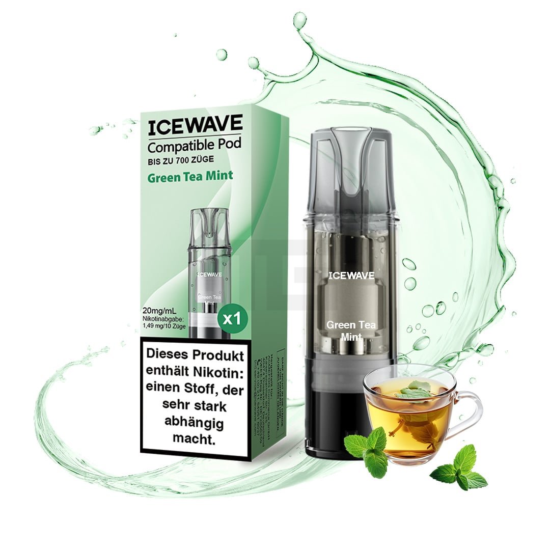 ICEWAVE - Prefilled Pod - 2ml - 3er Pack - Green Tea Mint