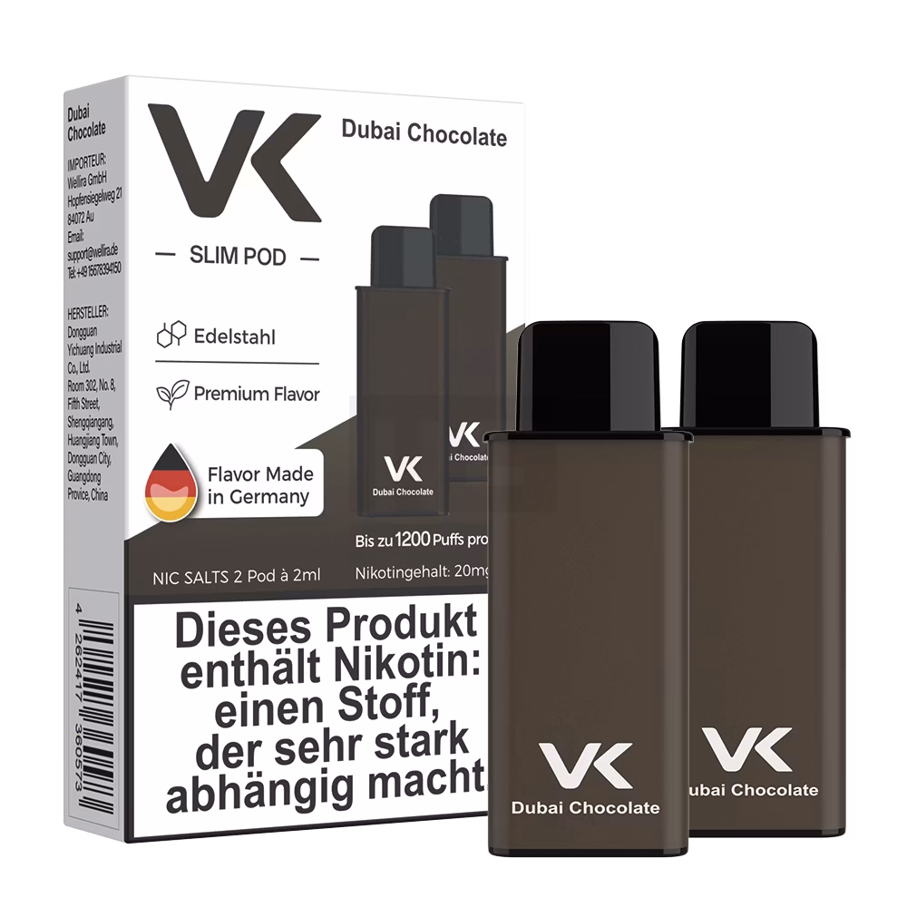VK - Slim Air - Prefilled Pods - Dubay Chocolate - 20mg - 2ml VK - Slim Air - Prefilled Pods - Dubay Chocolate - 20mg - 2ml