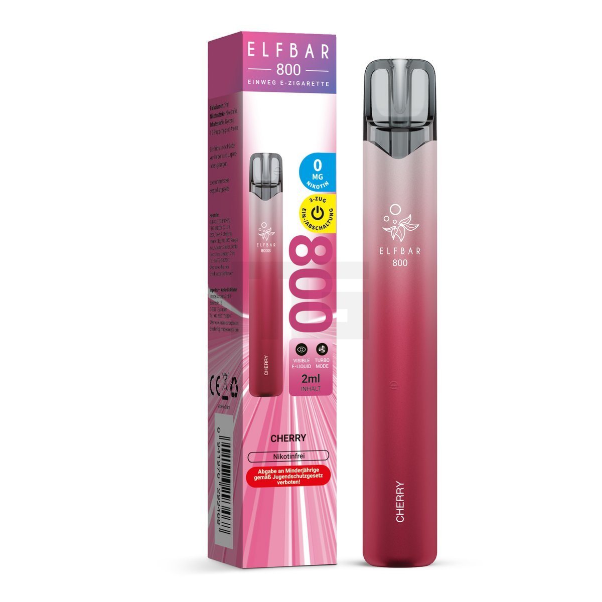 Elfbar - 800 - Einweg E-Zigarette - 0mg - Nikotinfrei - Cherry