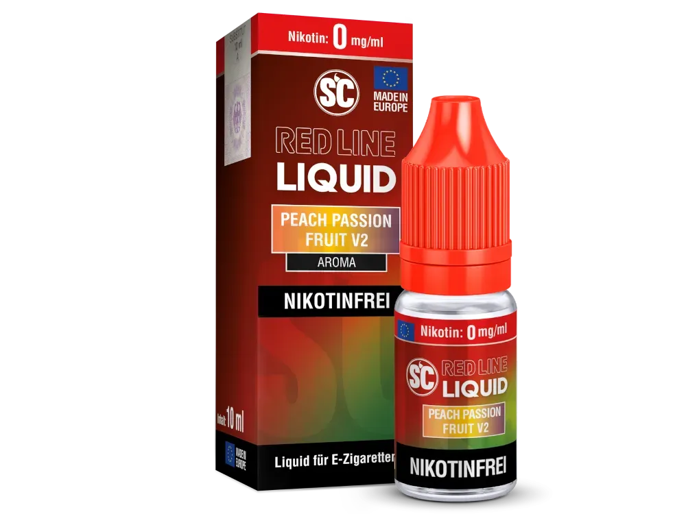 SC Red Line - Nikotinsalzliquid - 10ml - Peach Passion Fruit V2 | Nikotinsalz-Stärke : 0mg SC Red Line - Nikotinsalzliquid - 10ml - Peach Passion Fruit V2 | Nikotinsalz-Stärke : 0mg