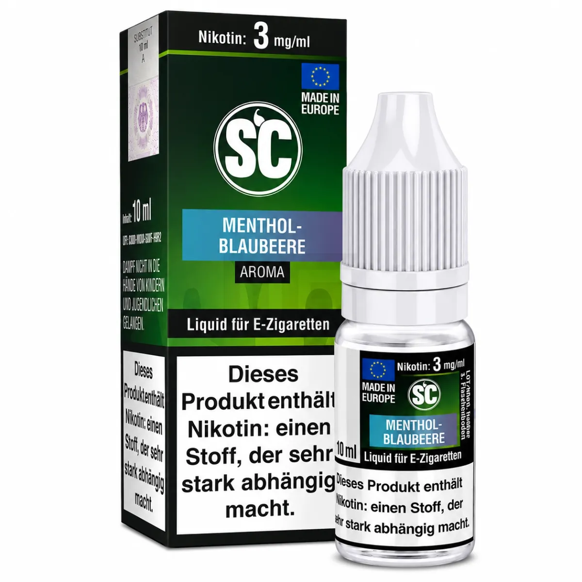 SC - Menthol-Blaubeere - Nikotin Liquid - 10ml - 3mg