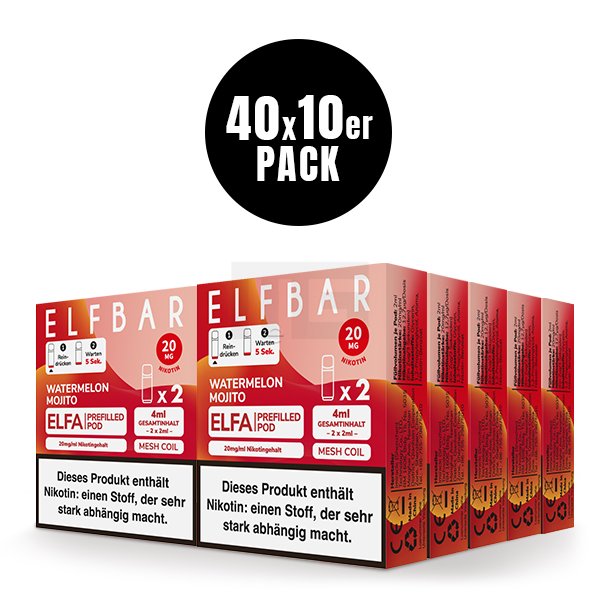 Elfbar - ELFA - Prefilled Pod - 2ml - 2er Pack - Watermelon Mojito Elfbar - ELFA - Prefilled Pod - 2ml - 2er Pack - Watermelon Mojito
