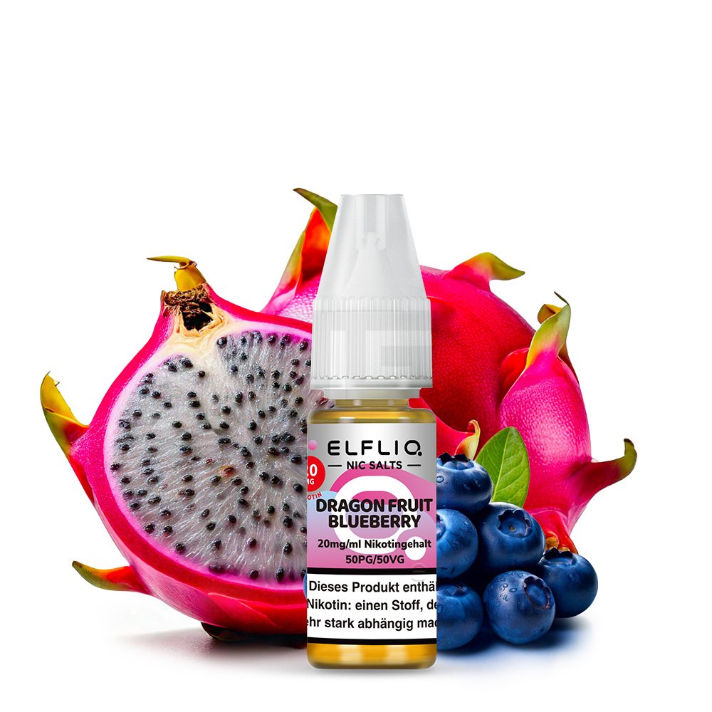 Elfbar - ElfLiq - 10ml - Dragon Fruit Blueberry | Nikotinsalz-Stärke : 20mg Elfbar - ElfLiq - 10ml - Dragon Fruit Blueberry | Nikotinsalz-Stärke : 20mg