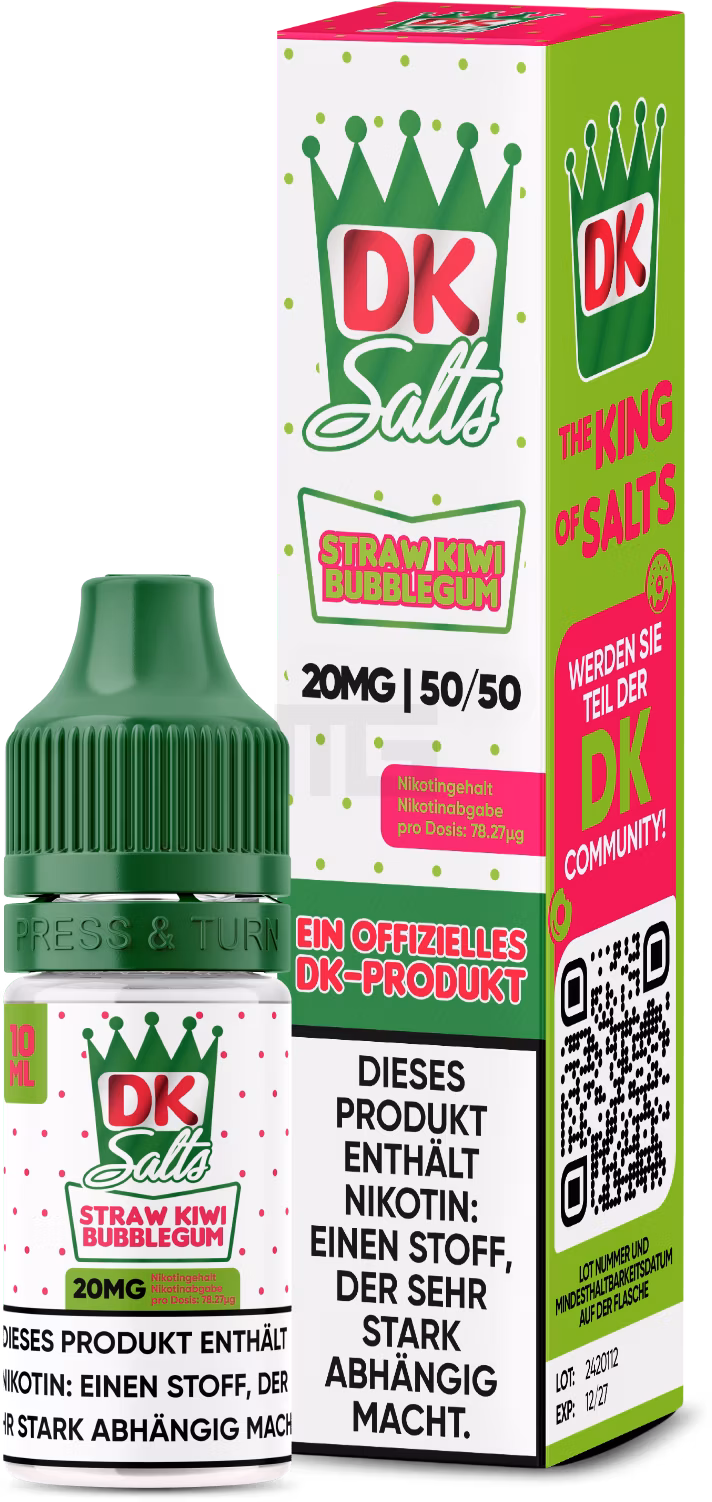 DK Salts - Nikotinsalz-Liquid - 10ml - Straw Kiwi Bubblegum - 20mg