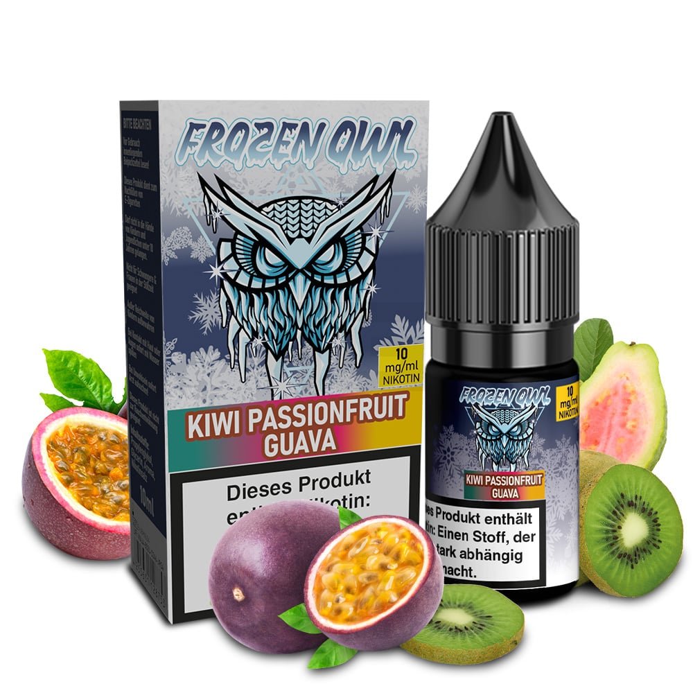 Frozen OWL - Nikotinsalz Liquid - 10ml - Kiwi Passionfruit Guava - 10ml - 10mg Frozen OWL - Nikotinsalz Liquid - 10ml - Kiwi Passionfruit Guava - 10ml - 10mg