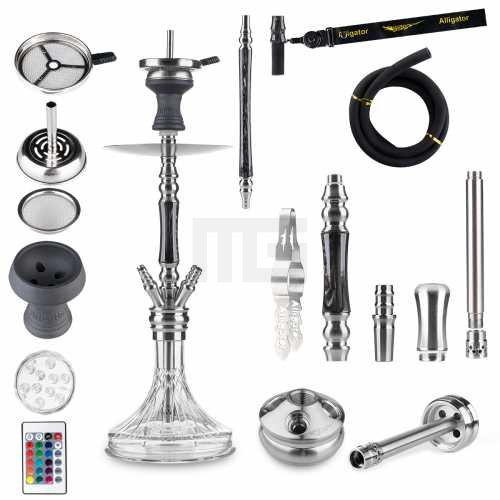 Schwarz Shisha-Wasserpfeife-Alligator-Bingo-Black-freshisha-store