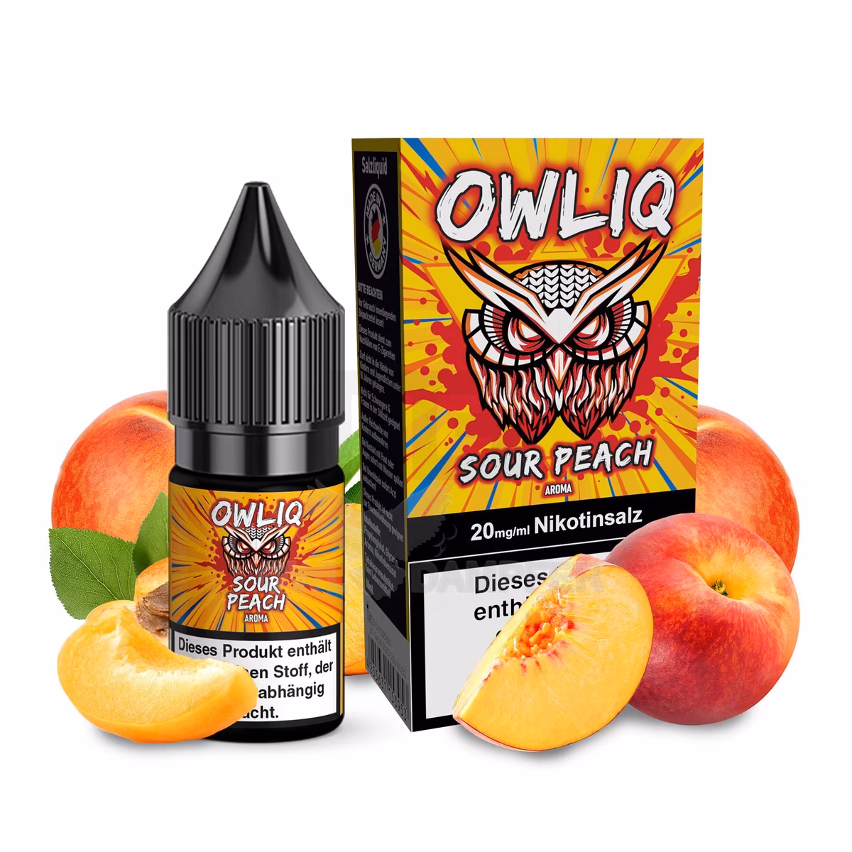 OWLIQ - Sour Peach - Nikotinsalz Liquid - 10ml - 20mg OWLIQ - Sour Peach - Nikotinsalz Liquid - 10ml - 20mg