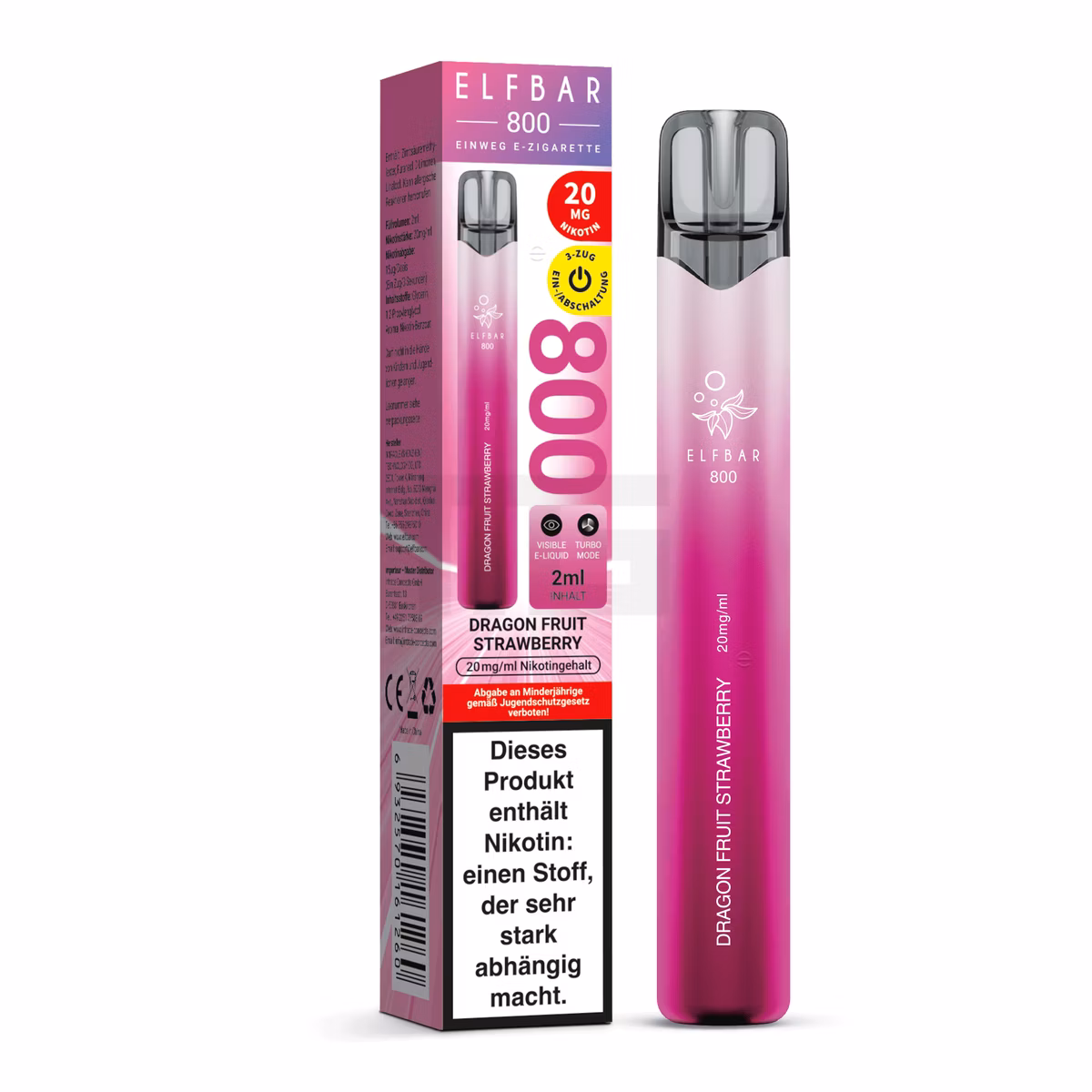 Elfbar - 800 - Einweg E-Zigarette - 20mg - CP - Dragon Fruit Strawberry