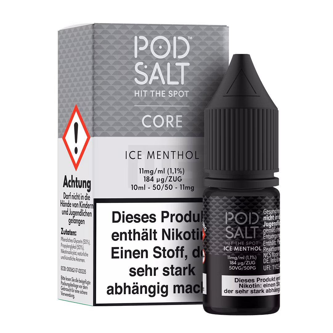 Ice-Mint_BoxBottle_11mg Pod Salt - Core - Ice Menthol - Nikotinsalz-Liquid - 10ml - 11mg