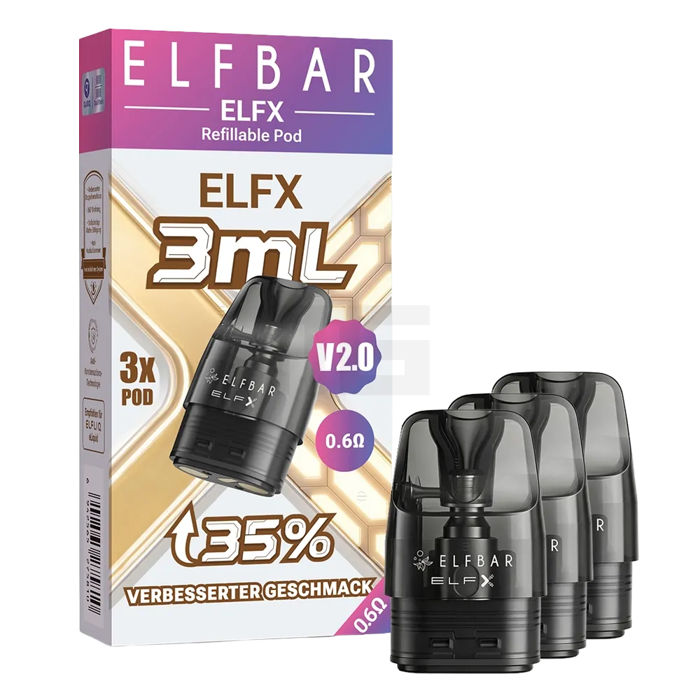 Elfbar - ELFX V2 - Pod Tank Verdampfer - 3er Paket - 0.6 Ohm - 3ml