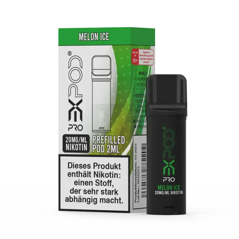 Expod - Pro - Prefilled Pod - Melon Ice | Nikotinsalz-Stärke : 20mg | Paketgröße : 1er Packung Expod - Pro - Prefilled Pod - Melon Ice | Nikotinsalz-Stärke : 20mg | Paketgröße : 1er Packung