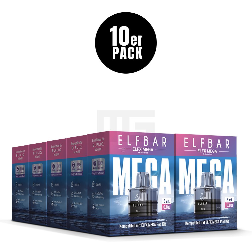 Elfbar - ELFX Mega - Pod Tank Verdampfer - Tank : 5ml | Widerstand : 0.6 Ohm | Paketgröße : 1er Packung Elfbar - ELFX Mega - Pod Tank Verdampfer - Tank : 5ml | Widerstand : 0.6 Ohm | Paketgröße : 1er Packung